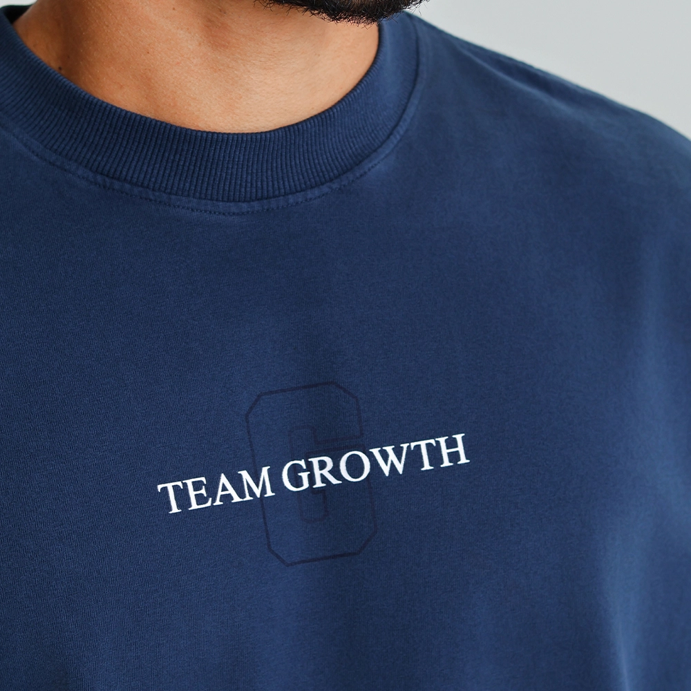 Camiseta Growth Oversized Always Earned azul marinho