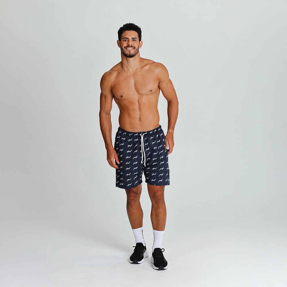 Short banho Growth Estampado Marinho com Off White