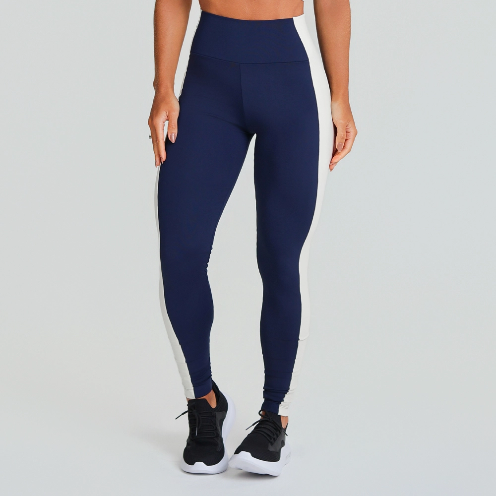 Legging Growth Lateral Contrastante Azul Marinho