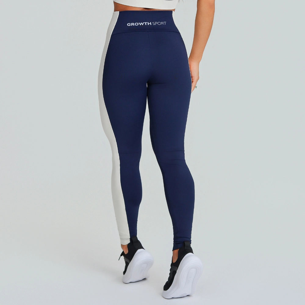 Legging Growth Lateral Contrastante Azul Marinho