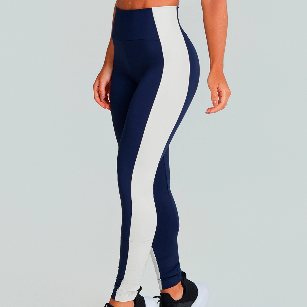 Legging Growth Lateral Contrastante Azul Marinho