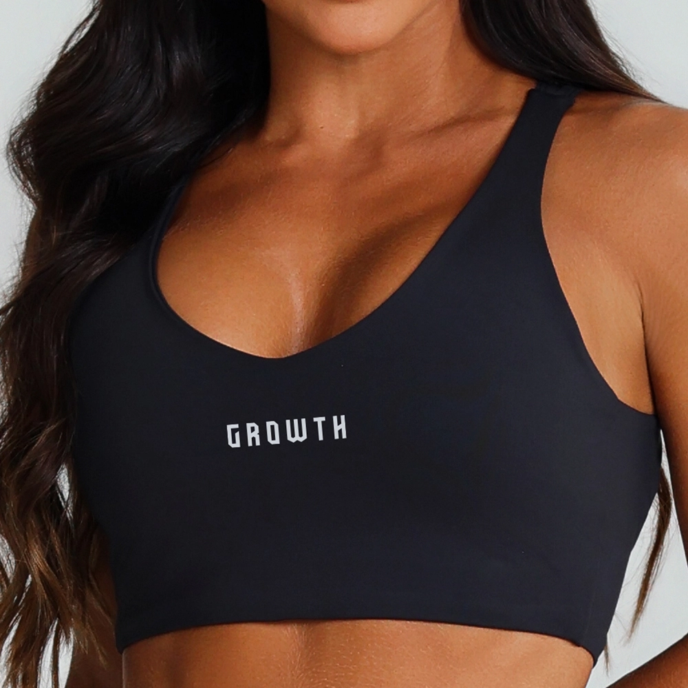 Top Growth Tiras Cruzadas Costas Preto