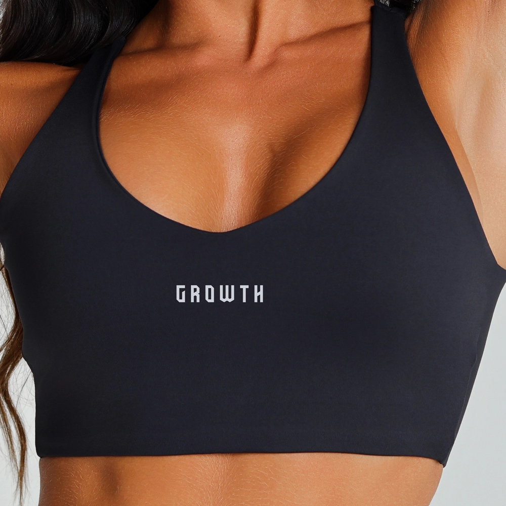 Top Growth Tiras Cruzadas Costas Preto