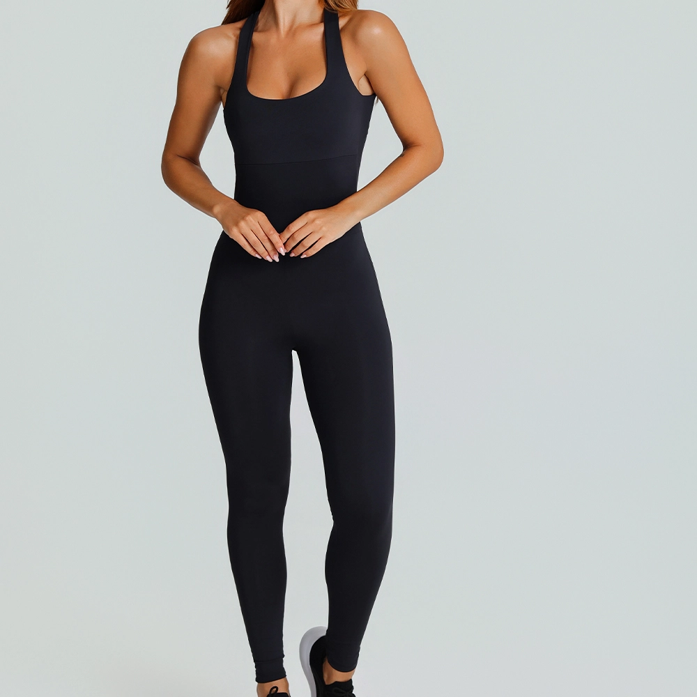 Macacão Growth Longo Costas Cruzadas Preto