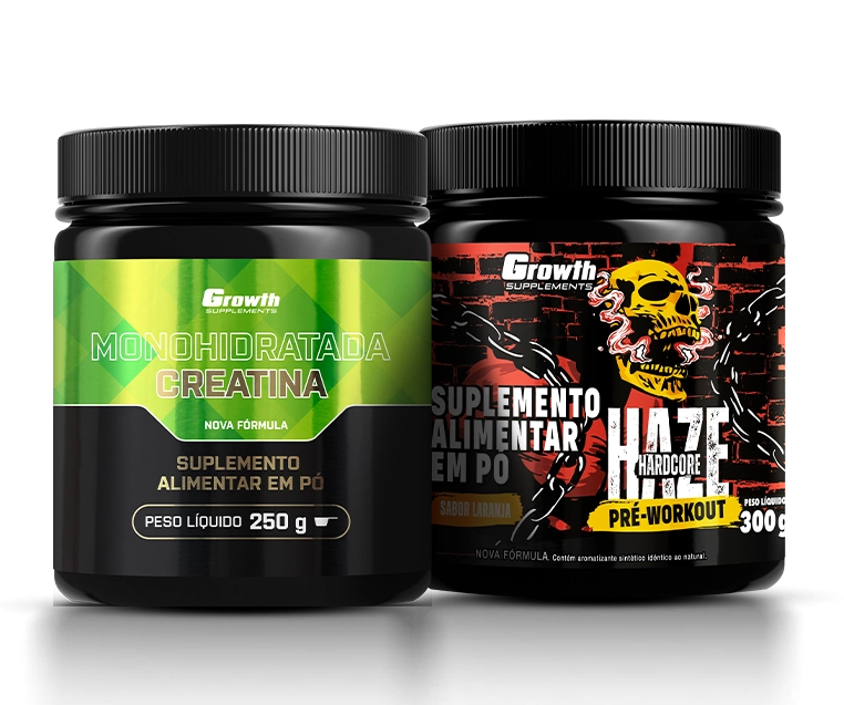 Foto do produto KIT CREATINA MONOHIDRATADA 250G  E PRÉ-TREINO HAZE 300G