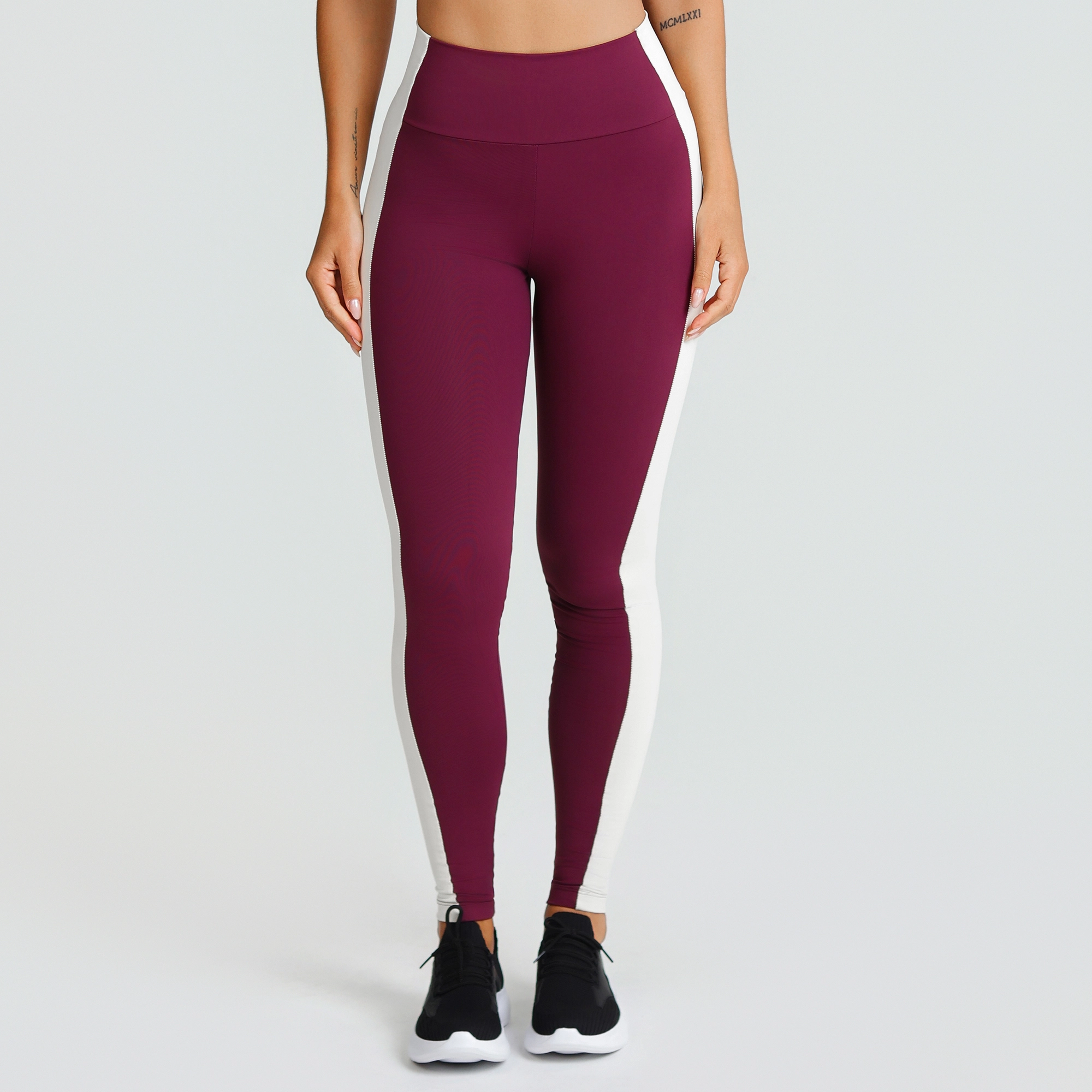 Legging Growth Lateral Contrastante Vinho