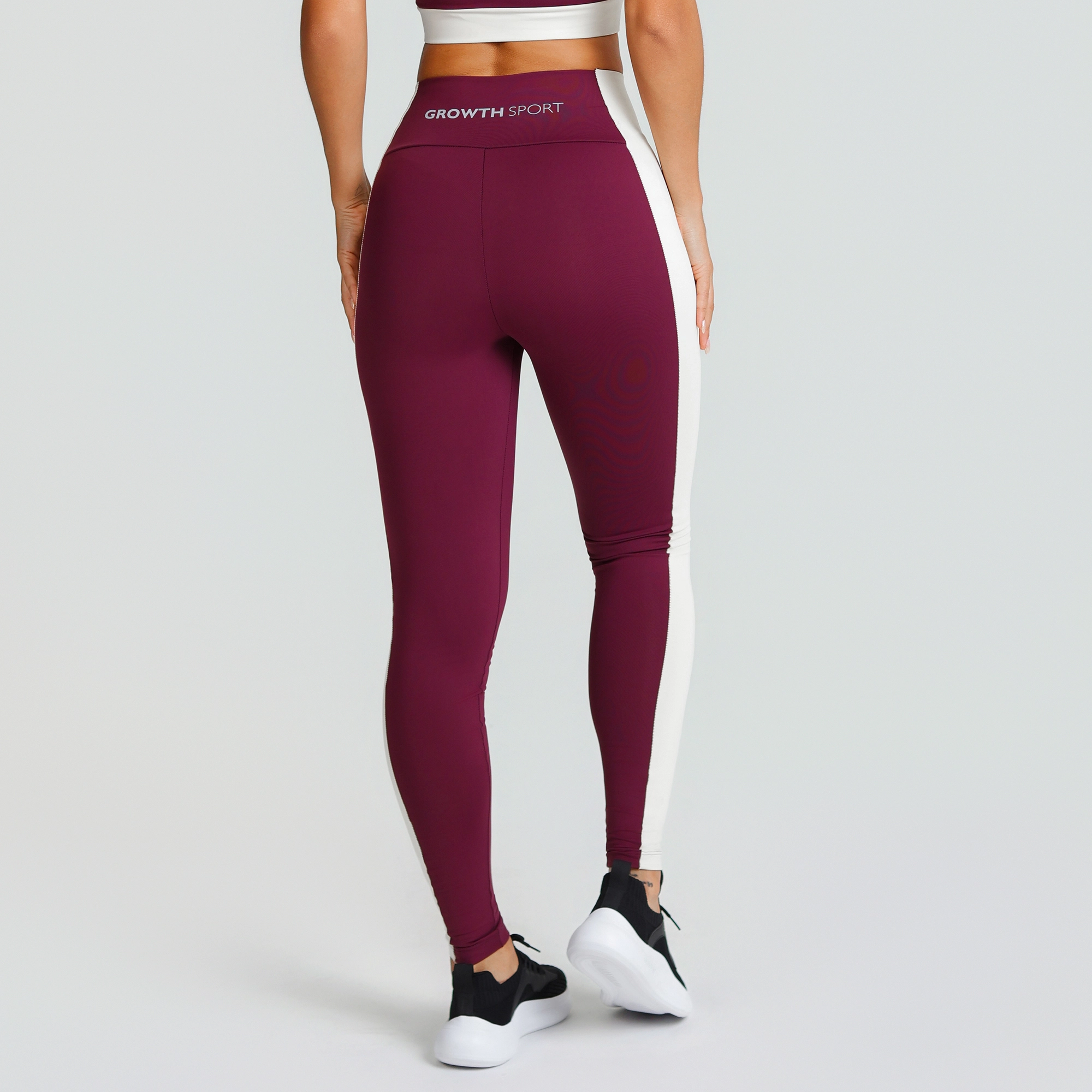Legging Growth Lateral Contrastante Vinho