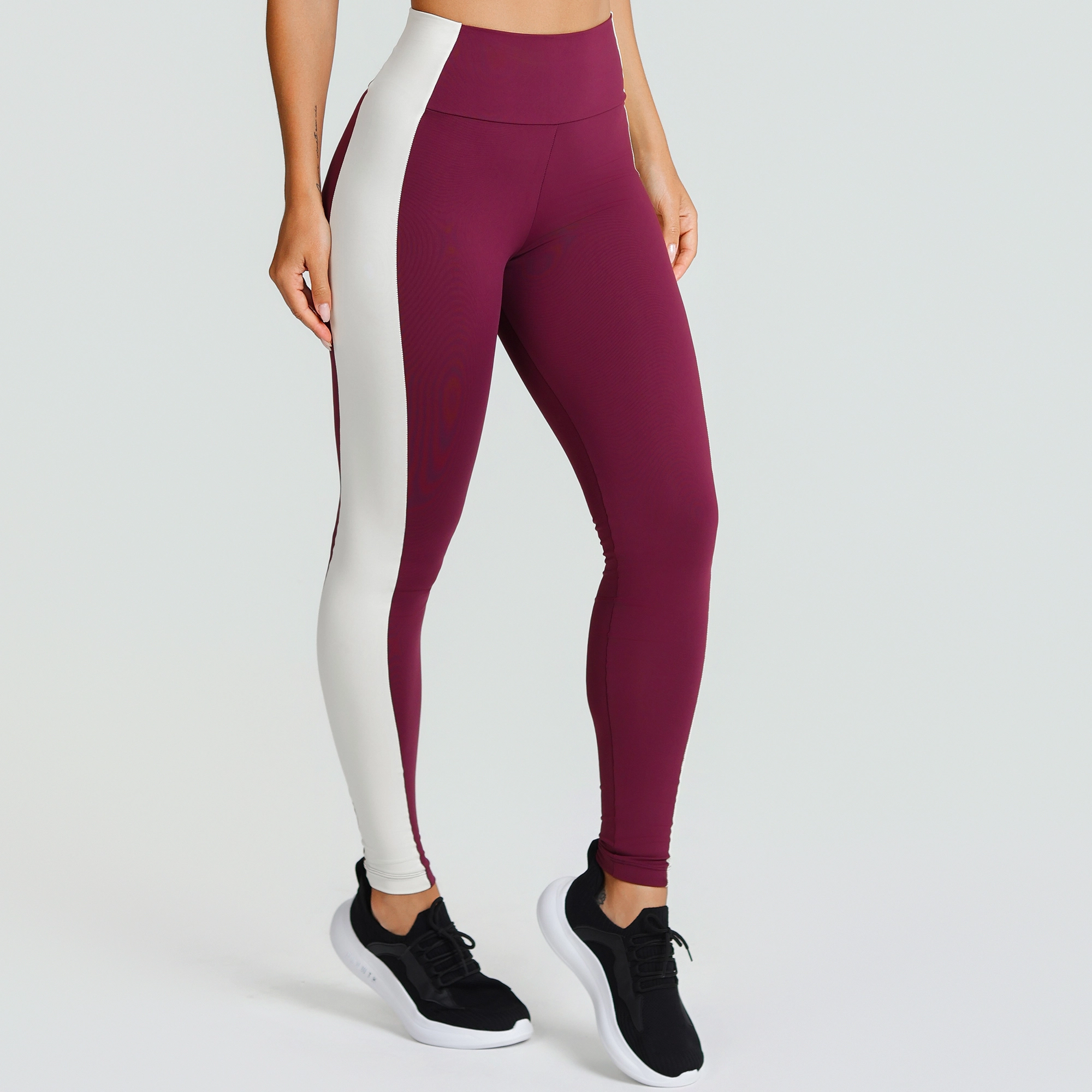Legging Growth Lateral Contrastante Vinho