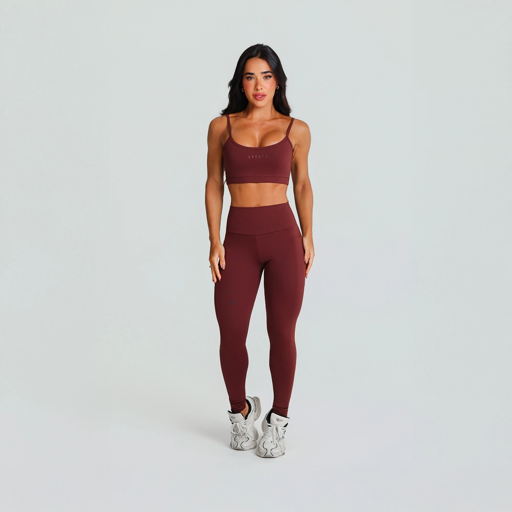 Legging Growth Bolsos Marrom