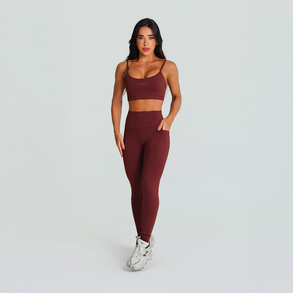 Legging Growth Bolsos Marrom