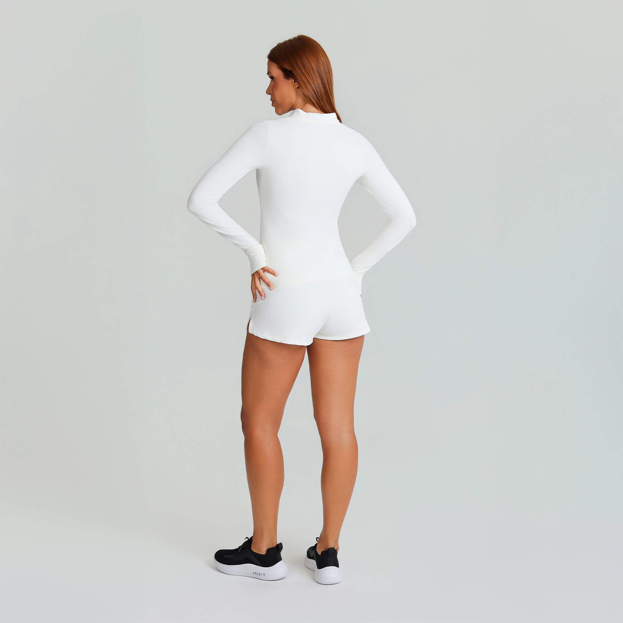 Jaqueta Growth Ziper Malha Texturizada Off White