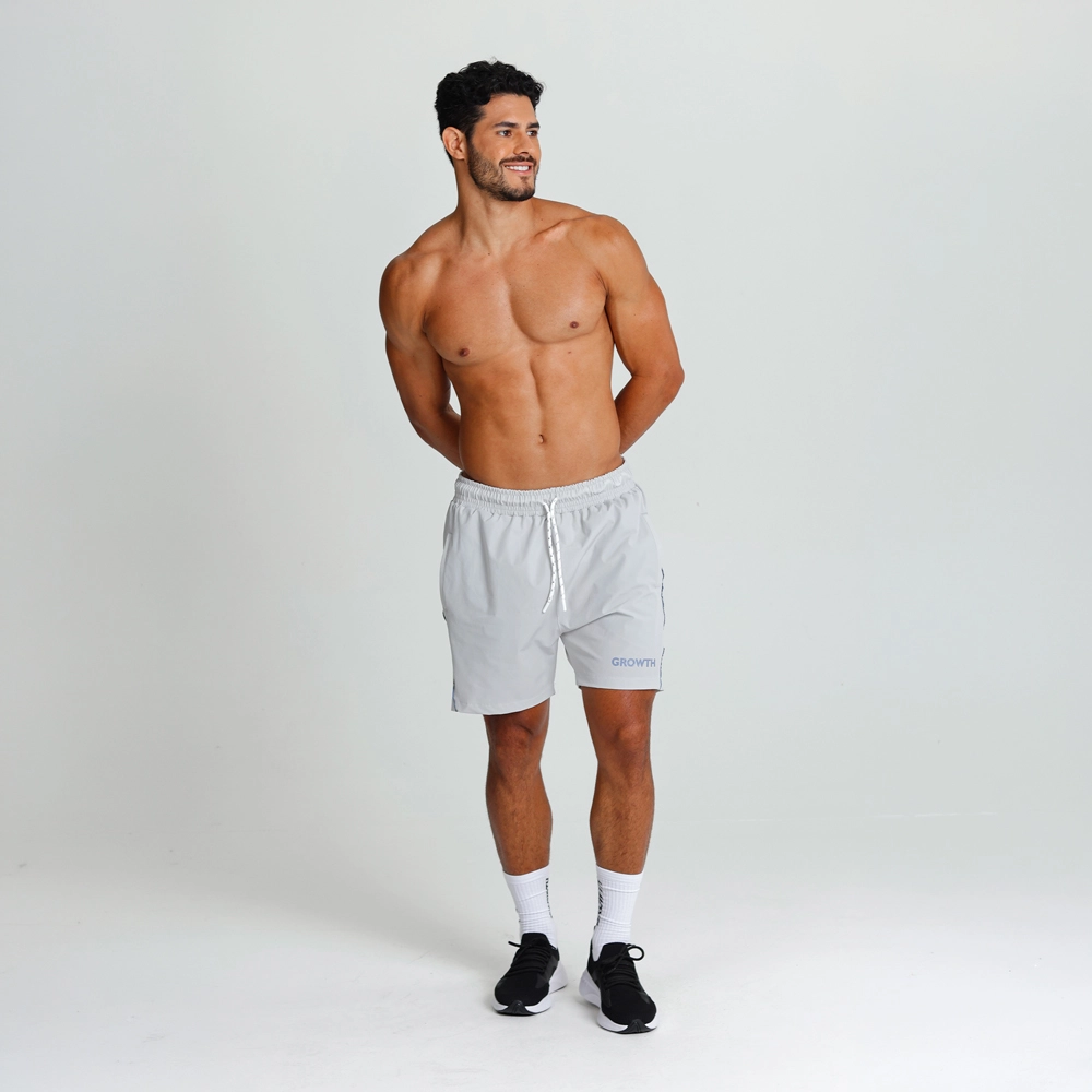 Short Banho Growth Cinza Detalhes Azul