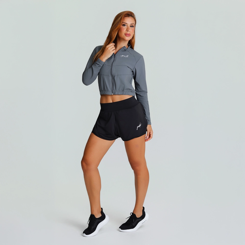 Shorts Duplo Growth Manuscrito Preto