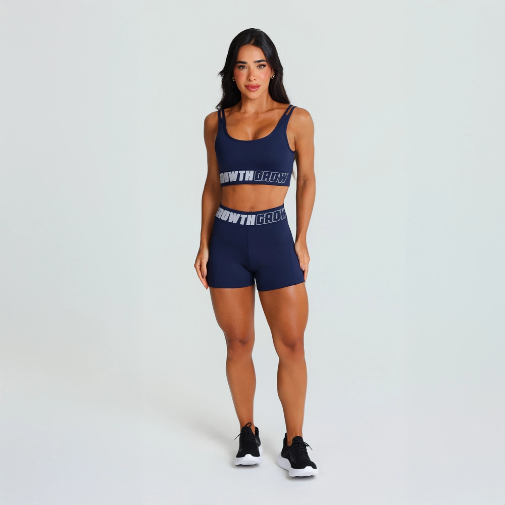 Short Azul Marinho Ad Recorte Logo Growth