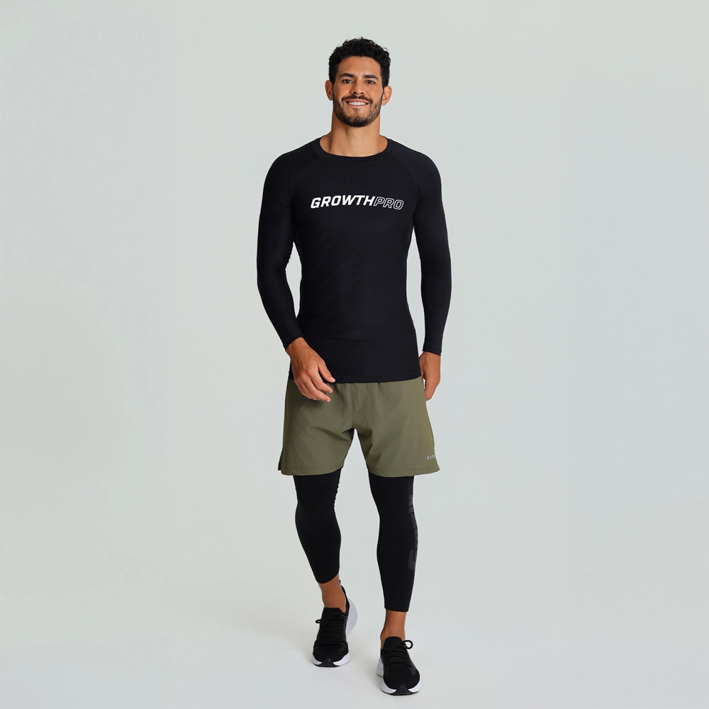 Camiseta Growth Pro manga longa preto 