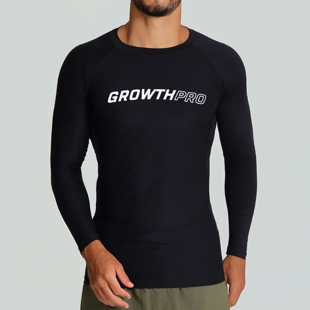 Camiseta Growth Pro manga longa preto 