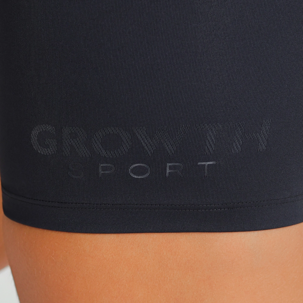 Macaquinho Growth Manga Curta Ziper Frontal Preto