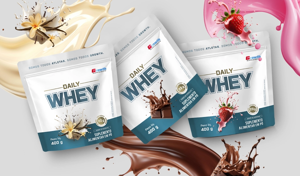 GROWTH SUPPLEMENTS - Imagem ilustrativa Daily Whey sabores