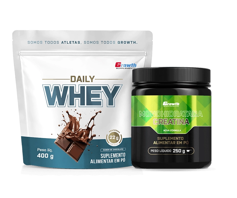 Foto do produto KIT DAILY WHEY 400G E CREATINA MONOHIDRATADA 250G