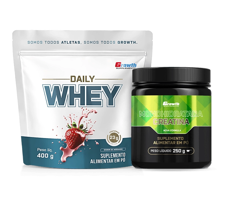 Foto do produto KIT DAILY WHEY 400G E CREATINA MONOHIDRATADA 250G