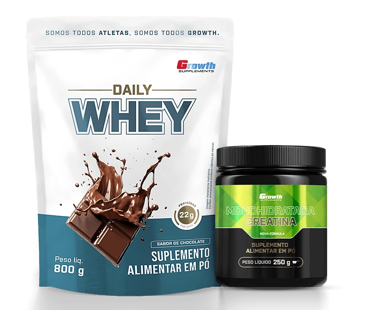 Foto do produto KIT DAILY WHEY 800G E CREATINA MONOHIDRATADA 250G
