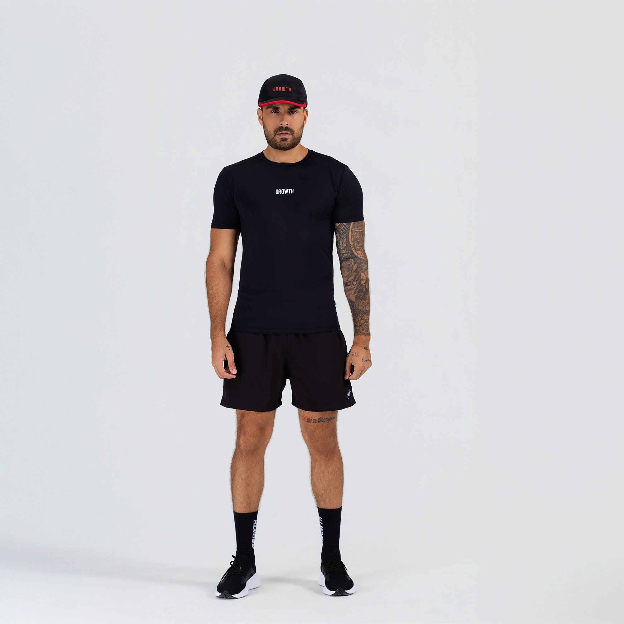 Camiseta Térmica Growth Essencial Manga Curta Preto