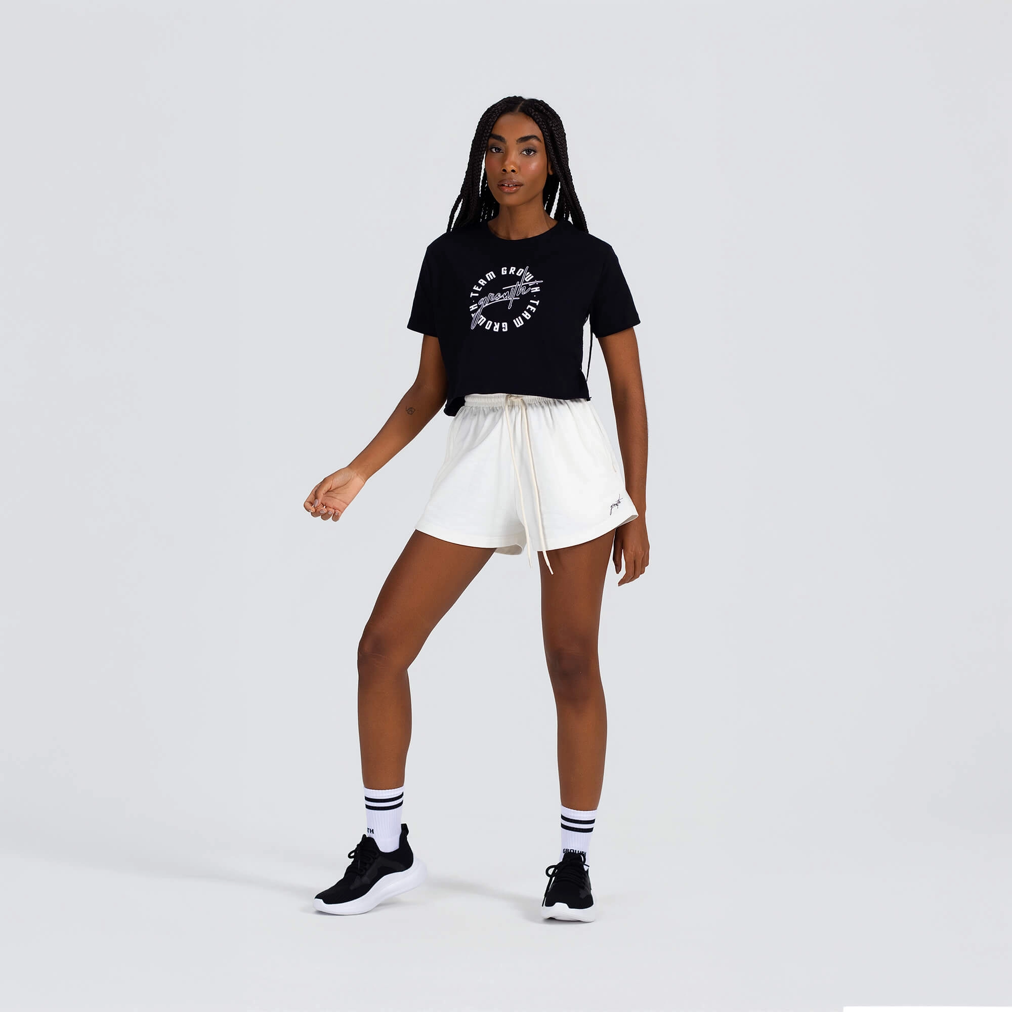 Camiseta Cropped Growth silk local preto