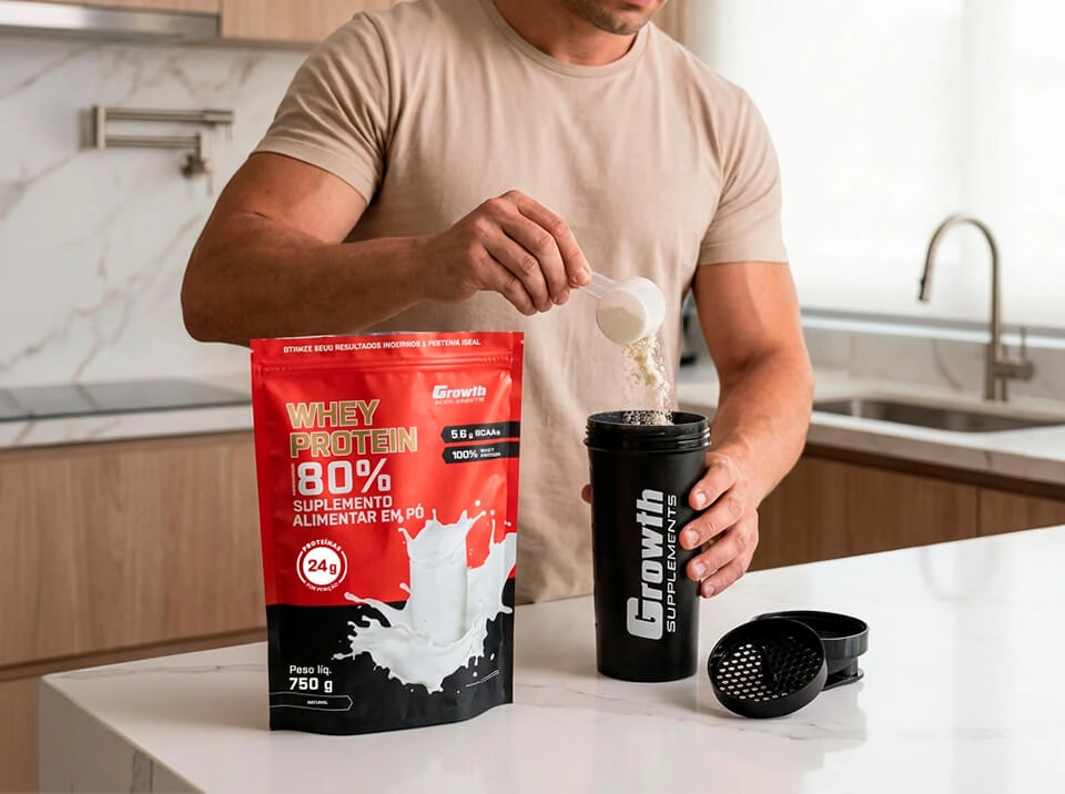 Whey Protein Concentrado (750g): Ganhe Massa Aqui! | Growth Supplements