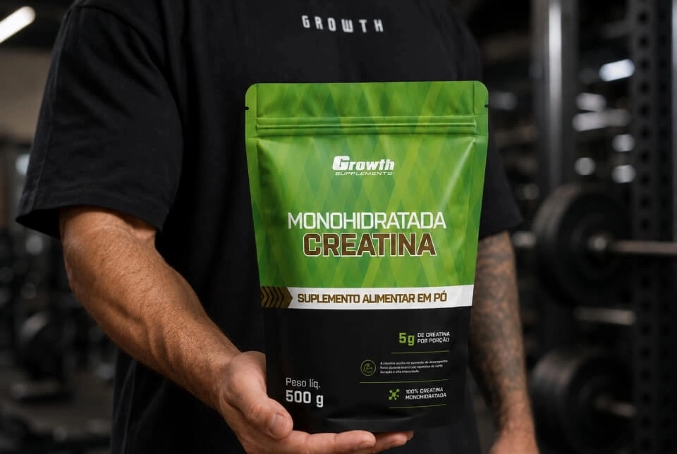 IMAGEM ILUSTRATIVA - CREATINA MONOHIDRATADA POUCH 500 g - GROWTH SUPPLEMENTS