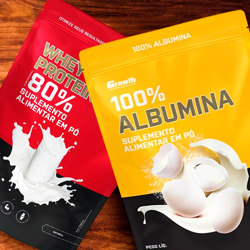 GROWTH SUPPLEMENTS - Embalagens de Whey Protein Concentrado e Albumina