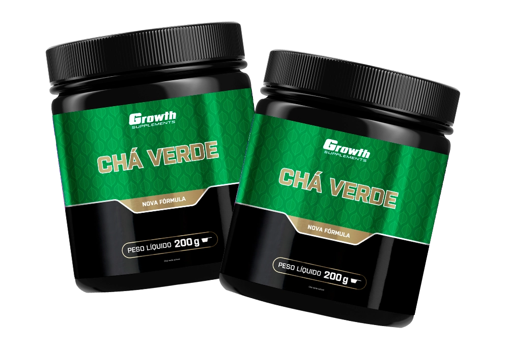 Chá verde em pó 200g instantâneo sabor natural - Growth Supplements