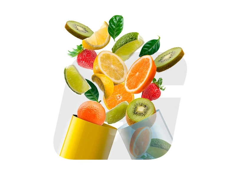 GROWTH SUPPLEMENTS - Logo com copos e frutas