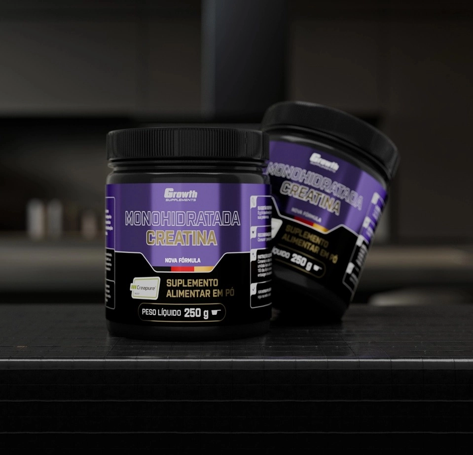 Duas creatinas Creapure 250g - Growth Supplements