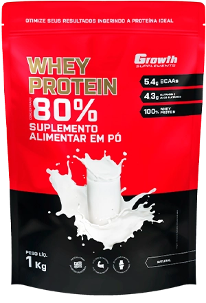 Embalagem de Whey Protein Growth Supplements